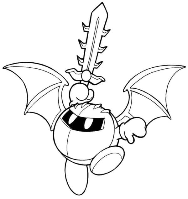 Star Warrior Meta Knight Coloring Page
