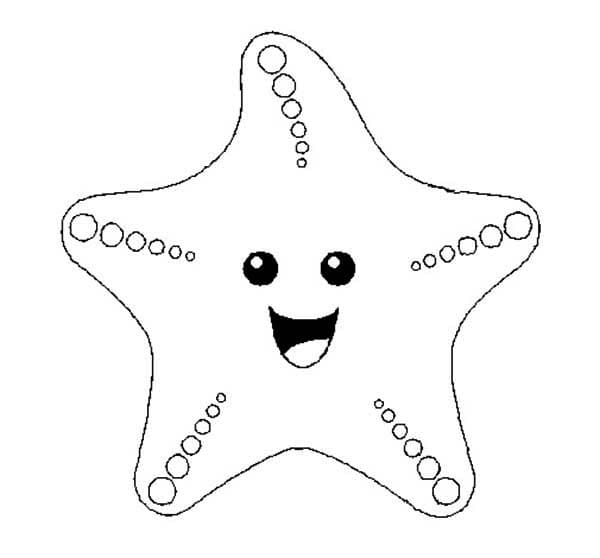 Starfish to Color Cute Image