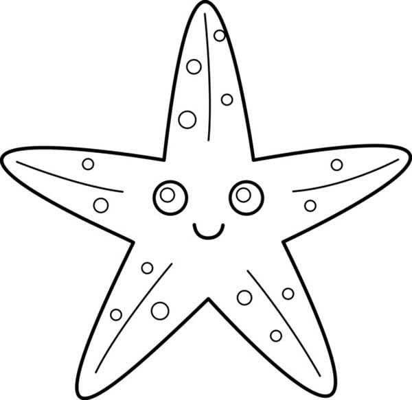 Sweet Starfish For Kids Coloring Page
