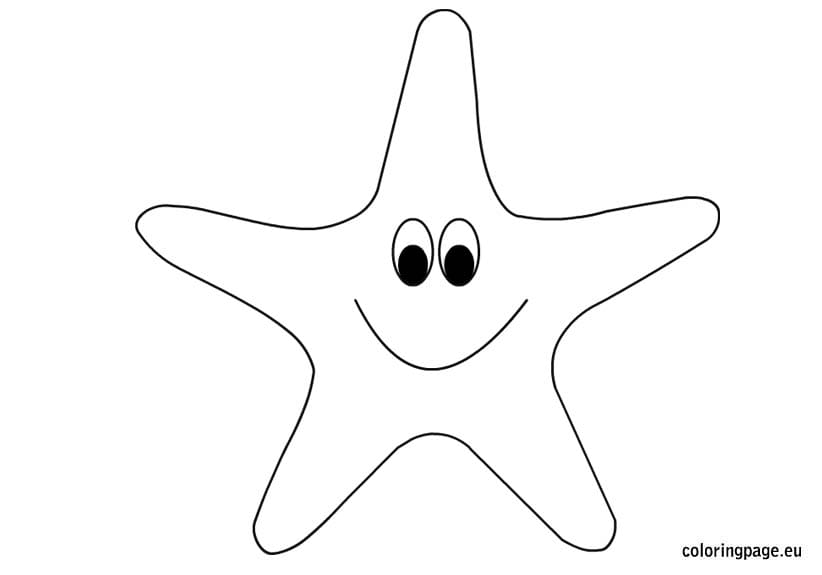 Sweet Starfish Image Coloring Page