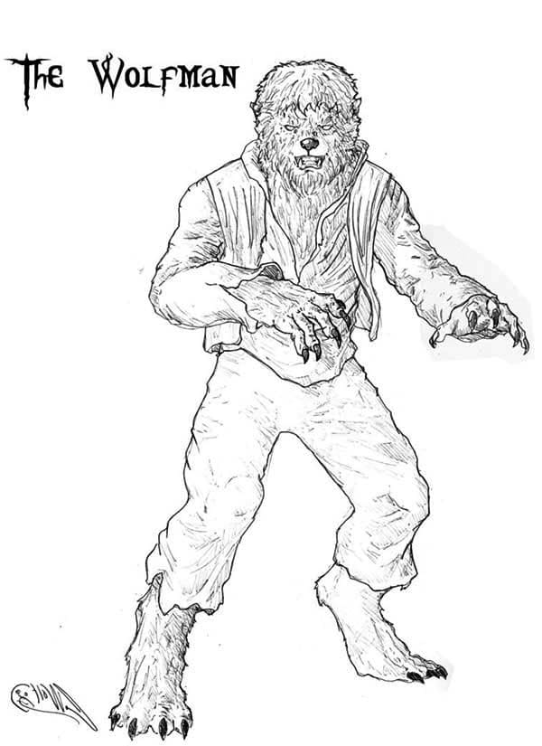 Terrifying Werewolf Free Printable