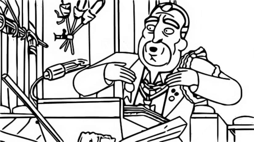The Duke from Solar Opposites Image Coloring Page