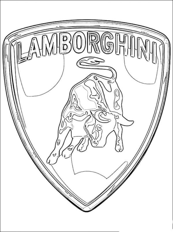 The Lamborghini Emblem Features A Golden Bull Coloring Page