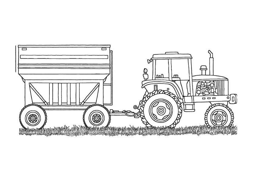 The Tractor With Crane Free Printable