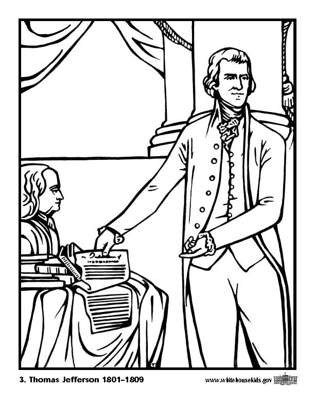 Thomas Jefferson Image For Children Coloring Page