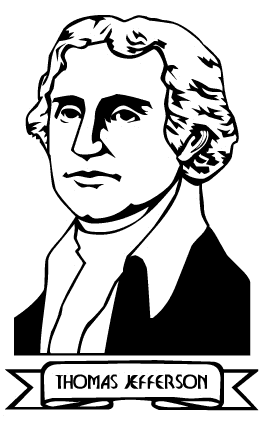 Thomas Jefferson Image Printable Coloring Page