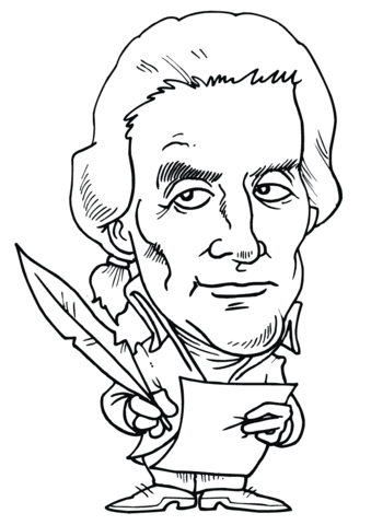 Thomas Jefferson Image Coloring Page
