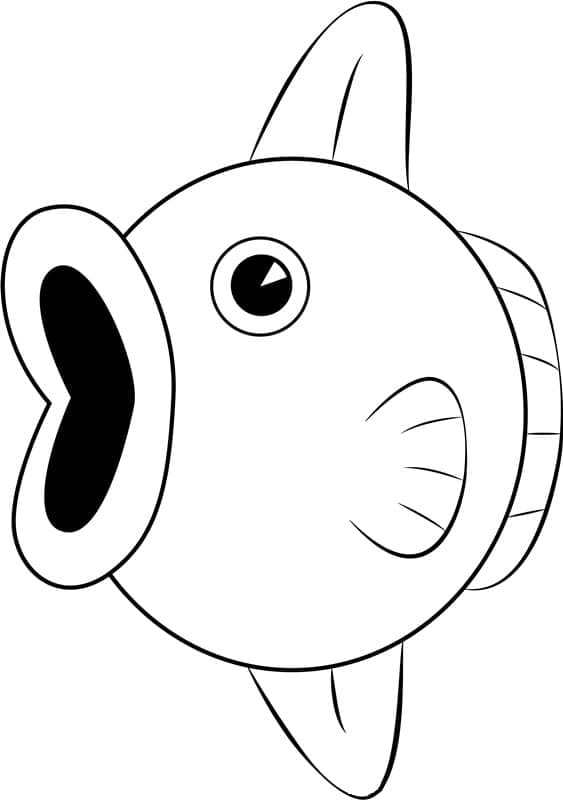 Toothless Kirby Fish Coloring Page