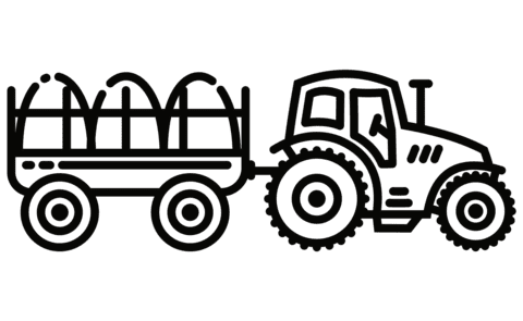 Tractor and Hay Wagon Free Printable