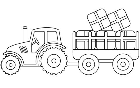 Tractor and Hay Wagon Printable