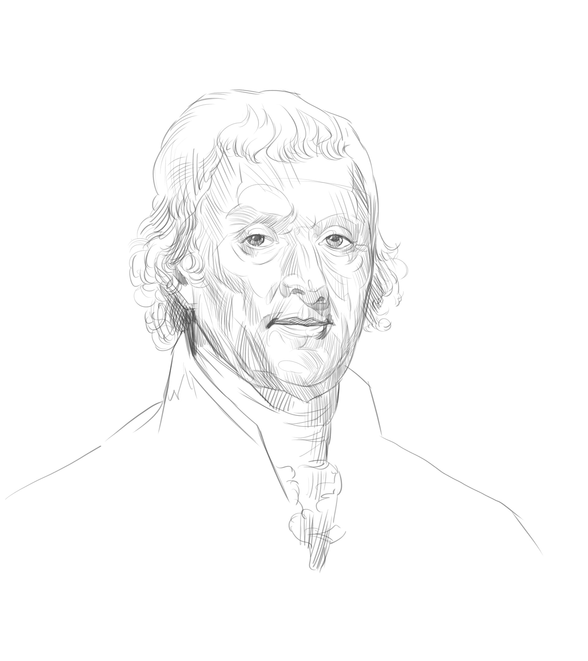 US President Thomas Jefferson Image For Kids Coloring Page