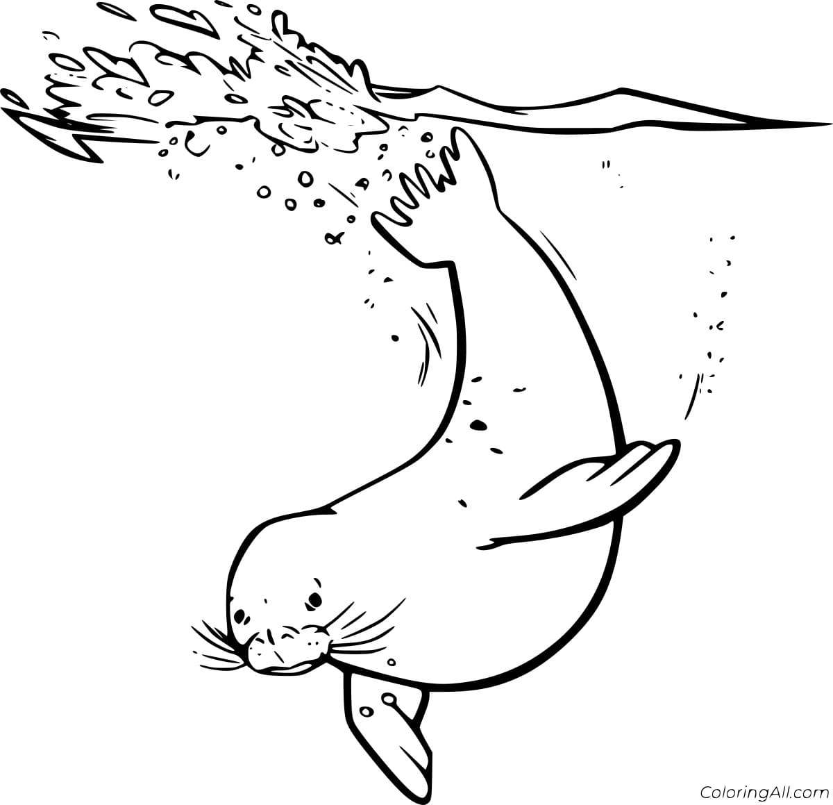 Underwater Seal Coloring Page
