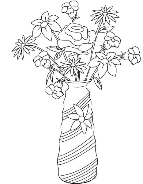 Vase Coloring Cute Coloring Page