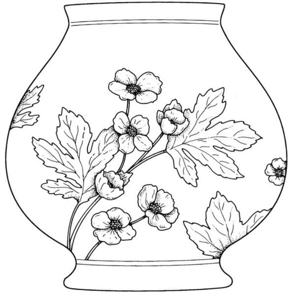 Vase Coloring Image For Children