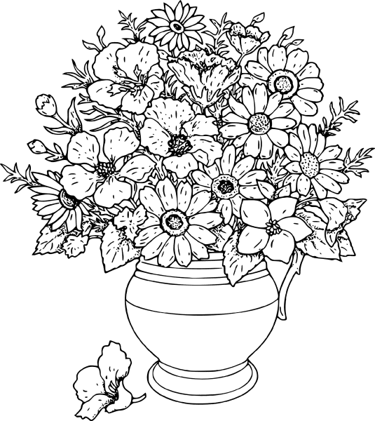 Vase Coloring Picture Cute