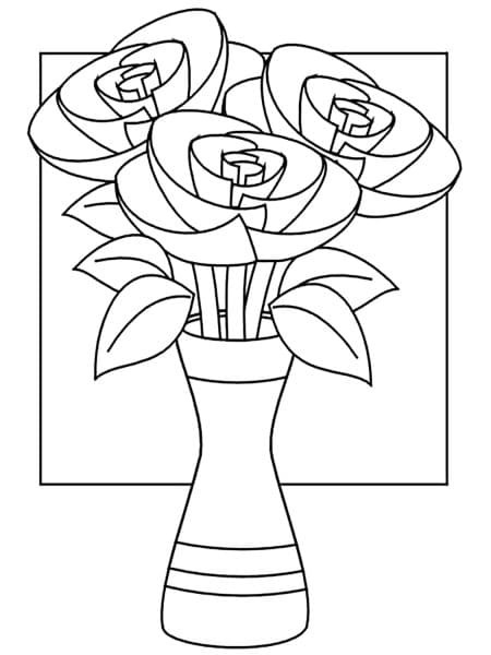 Vase Coloring Sweet Coloring Page