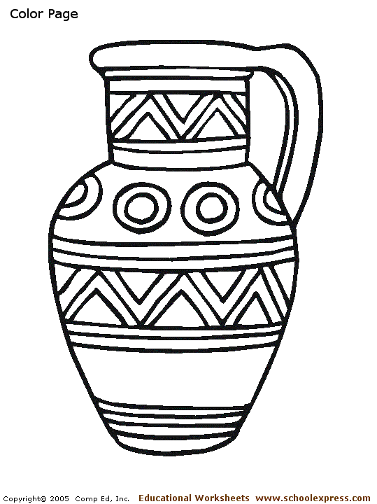 Vase For Kids Coloring Page