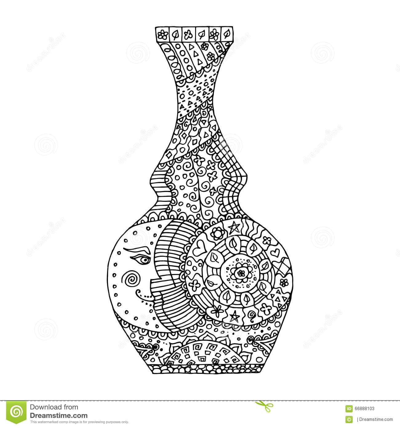 Vase Image For Kids Coloring Page