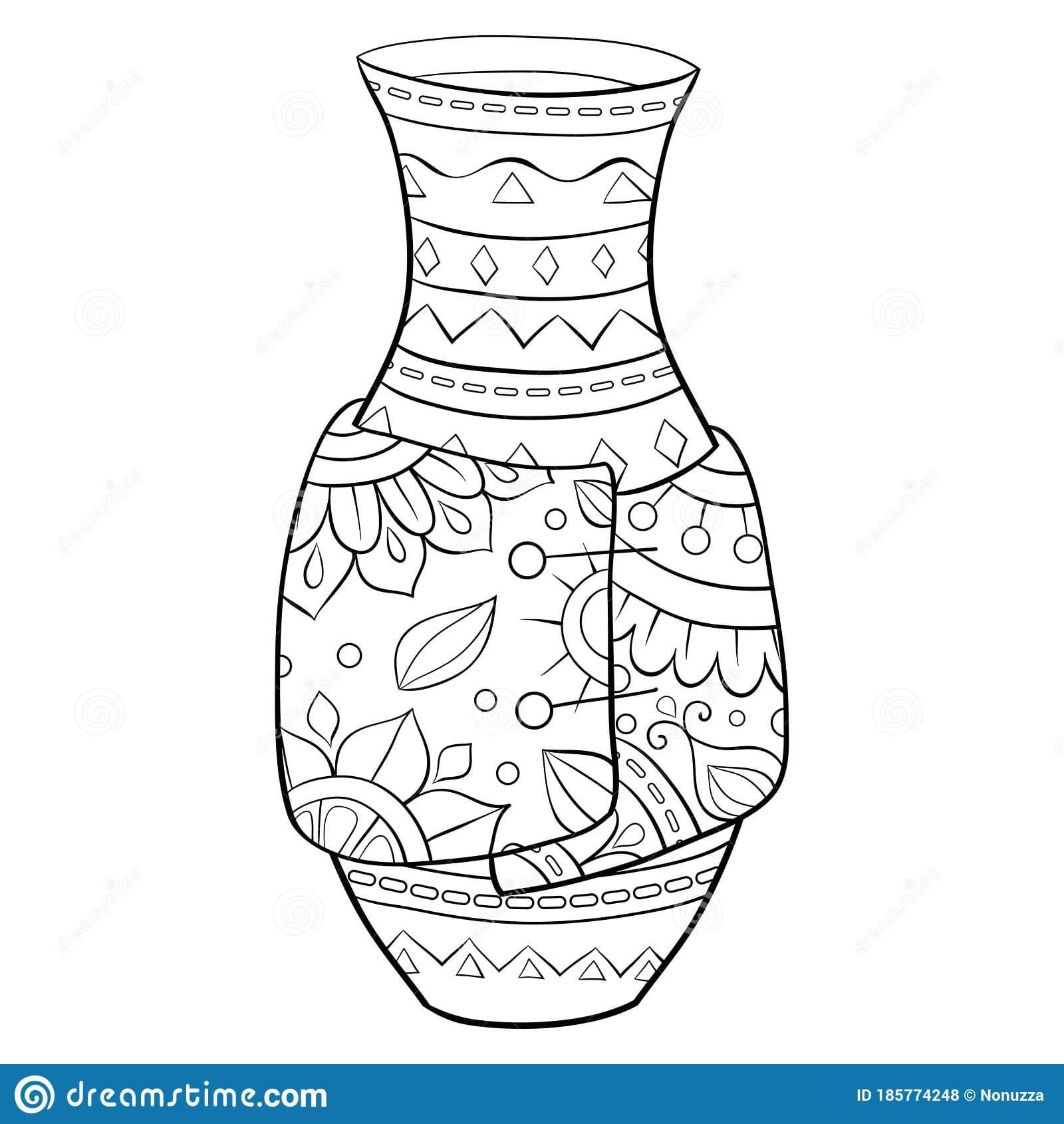 Vase Sweet Coloring Page