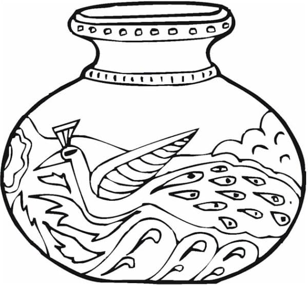 Vase With Flowers Coloring Coloring Page