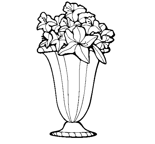 Vase With Flowers Picture For Kids Coloring Page