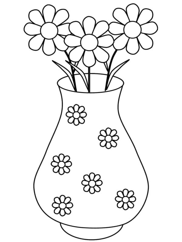 Vases of Flowers Coloring Pages To Color Coloring Page