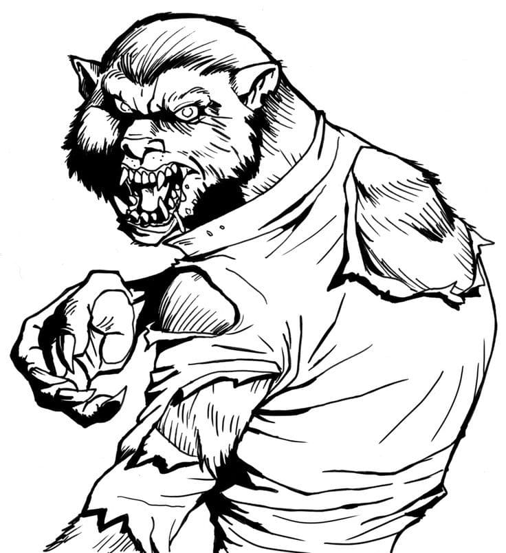 Werewolf Coloring For Kids And For Adults