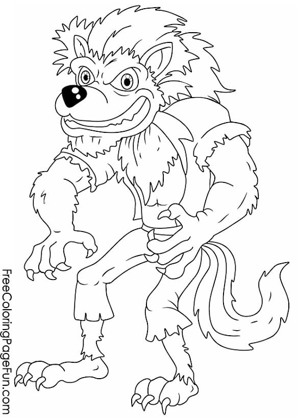 Werewolf Picture Free Printable For Kids