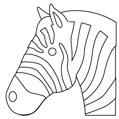 Zebra Face Emoji Free Printable Coloring Page