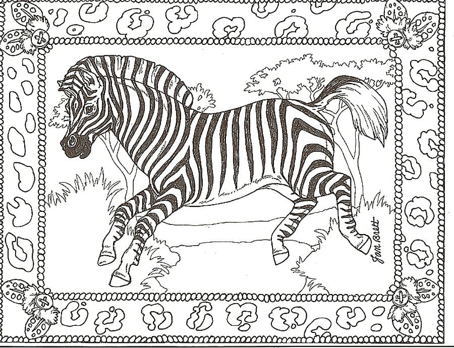 Zebra Free Printable Coloring Page