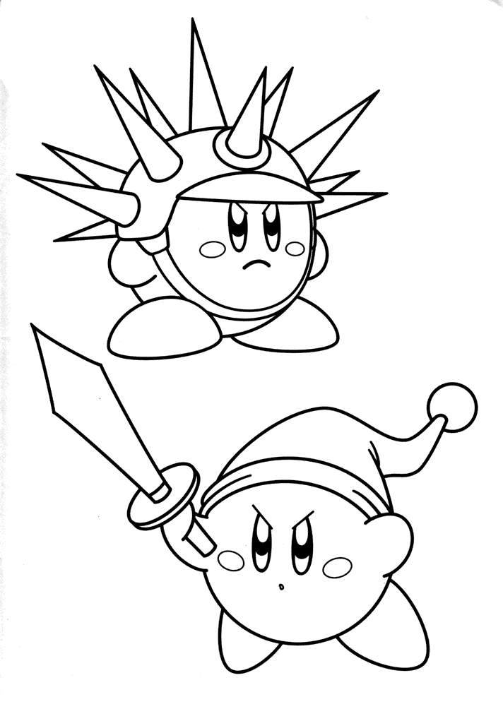 Two Kirby Coloring Pages Coloring Page