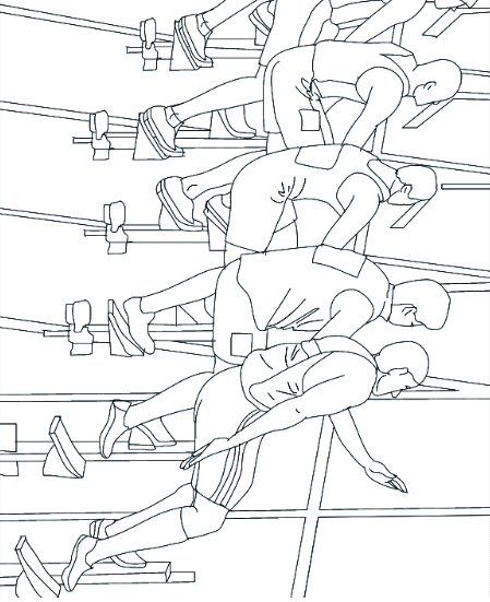100m Starting Line Athletics Coloring Page