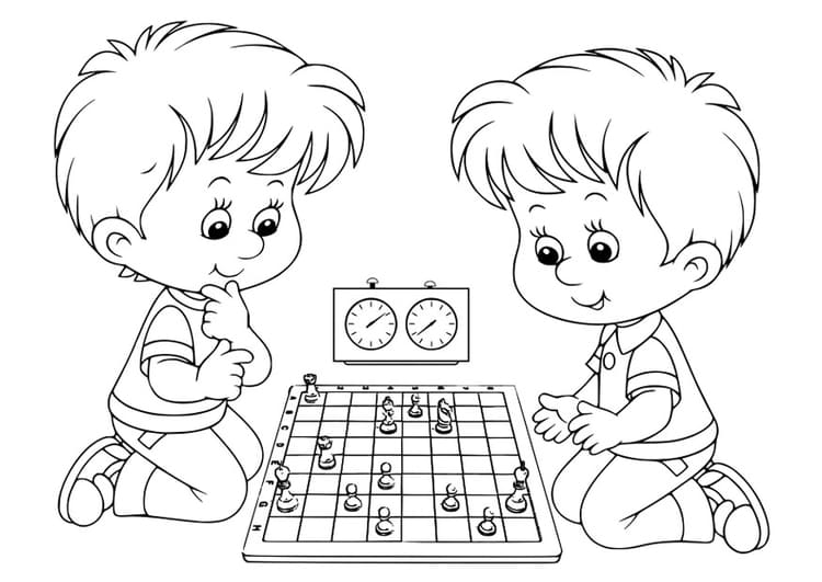 19 To Play Chess image Coloring Page