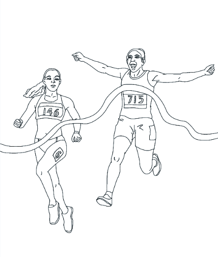 400m Finishing Line Athletics Coloring Page