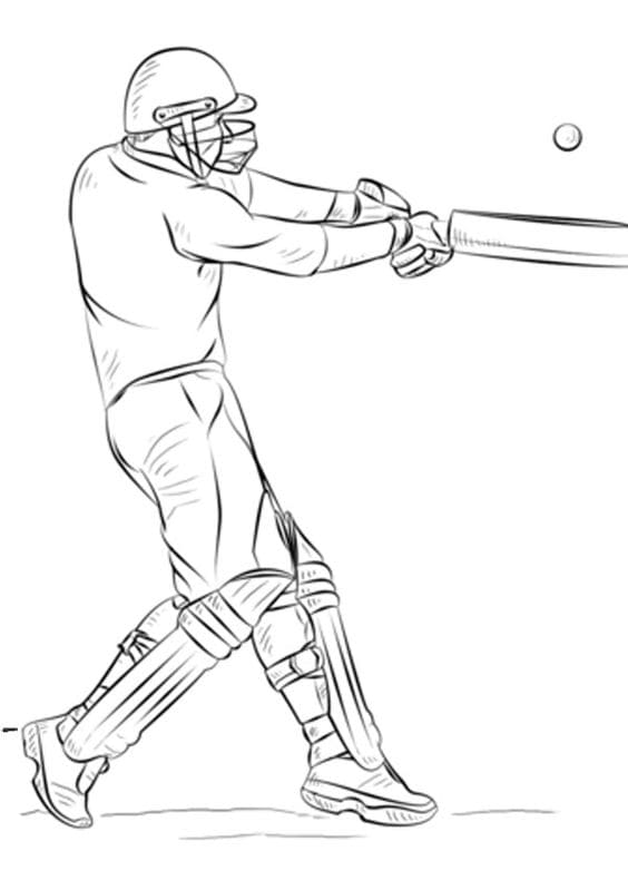 A Cricket Match Picture Coloring Page