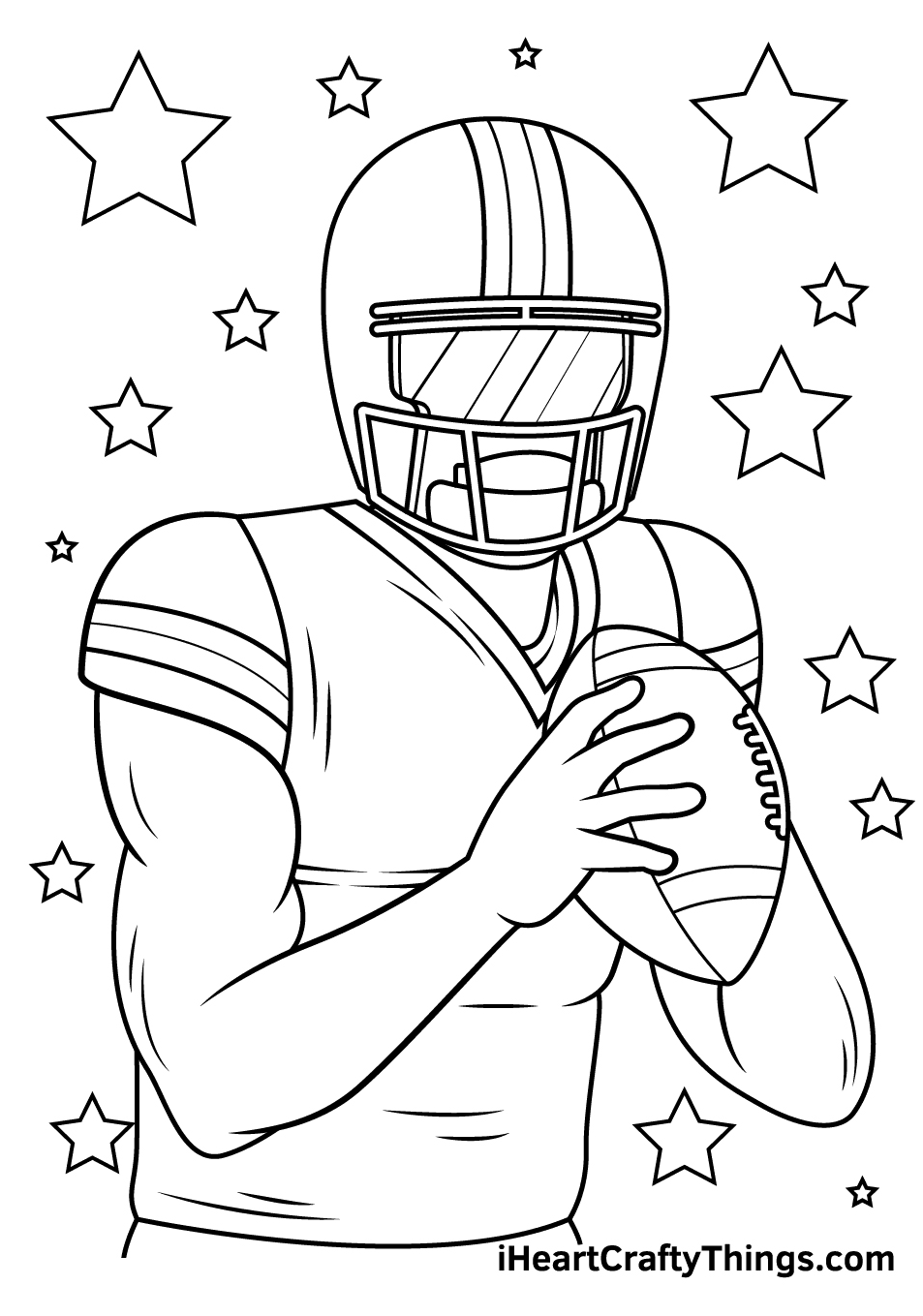 A Football Player holding the Ball