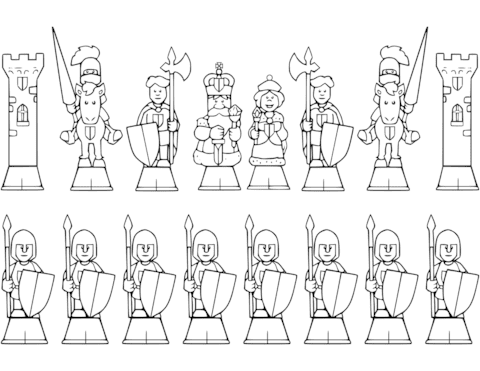 All Chess Pieces Coloring Page