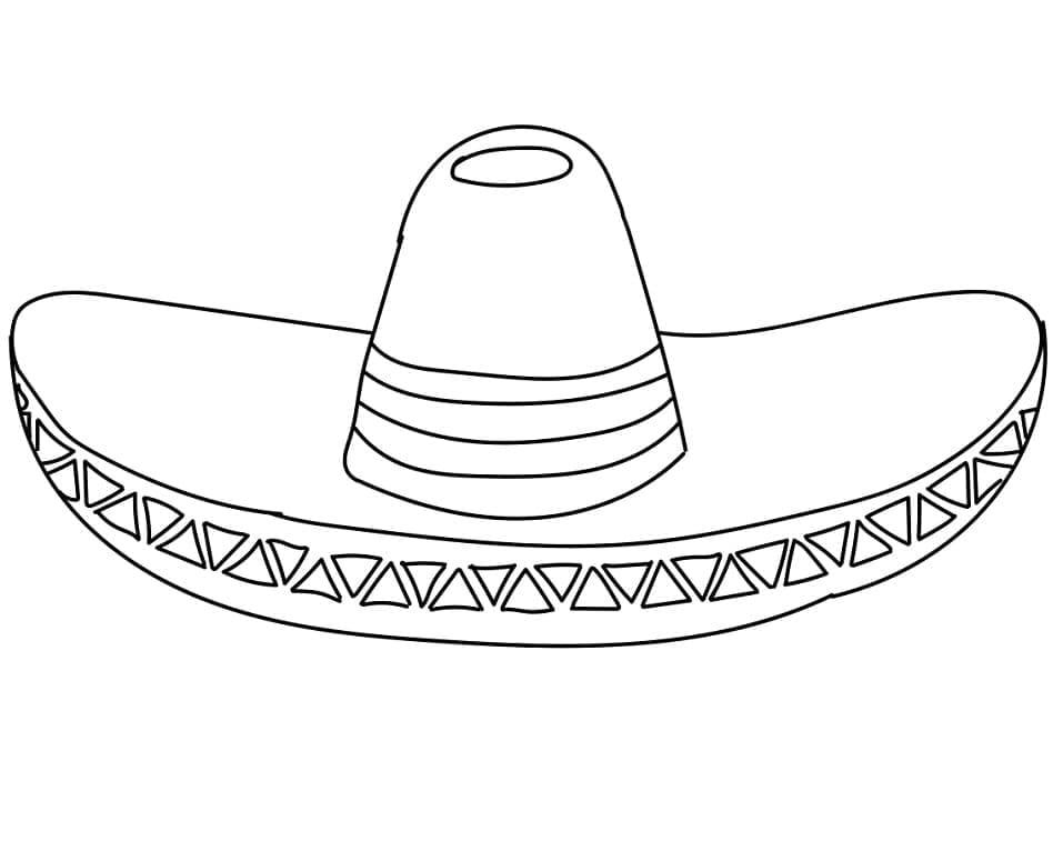 Amazing Sombrero Image For Kids Coloring Page