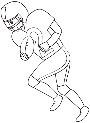 American Football Player For Kids Coloring Page