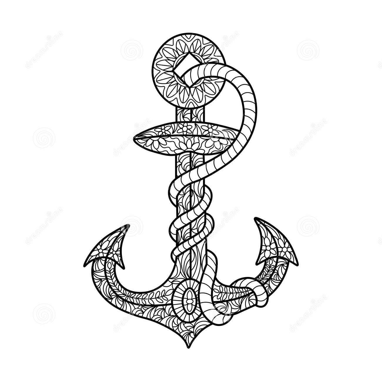 Anchor And Rope Coloring Picture Coloring Page