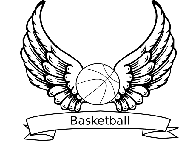 Angel Wings Basketball Ball Coloring Page