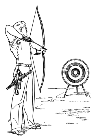 Archery Image For Children Coloring Page