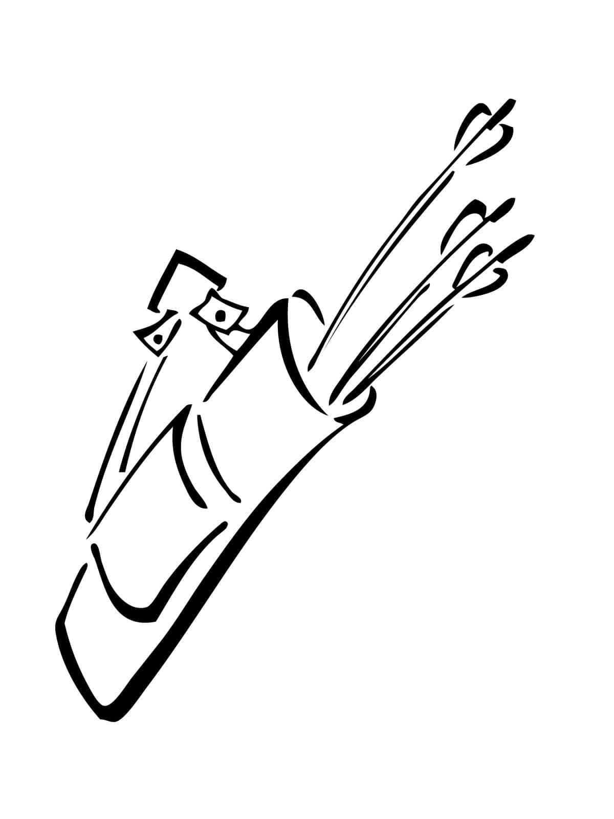 Archery Picture For Kids Coloring Page