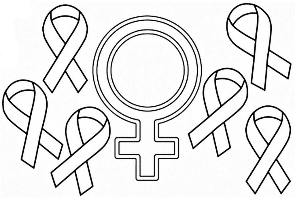 Awesome Breast Cancer Image Coloring Page