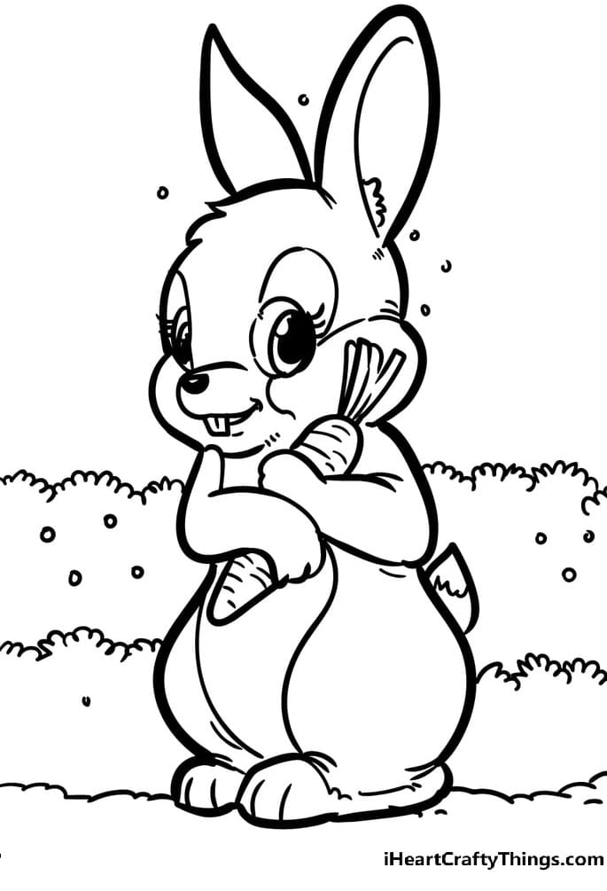 Baby Bunny Cute Image Coloring Page