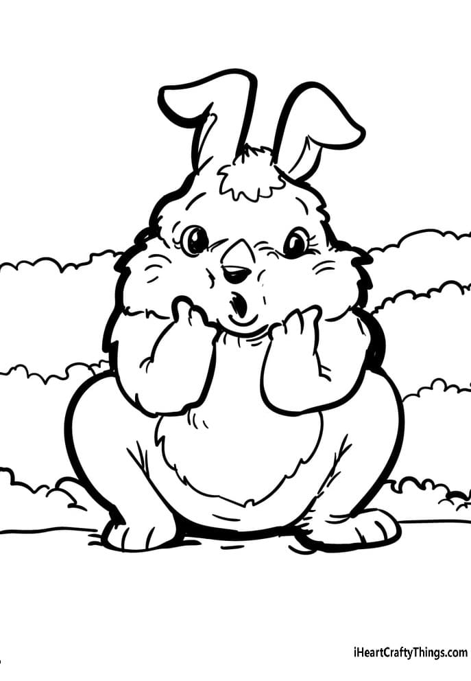 Baby Bunny Cute Coloring Page