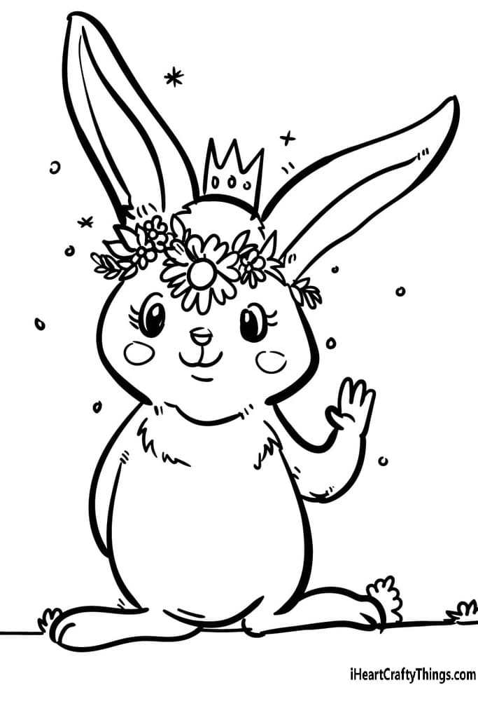 Baby Bunny Image For Kids Coloring Page