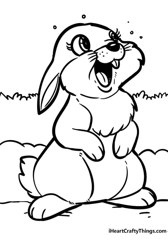 Baby Bunny Rabbit Cute Coloring Page