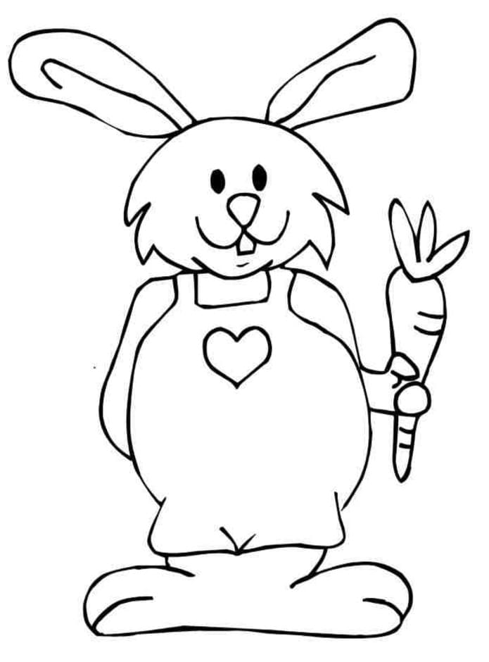 Baby Bunny Rabbit Like Carrots Coloring Page
