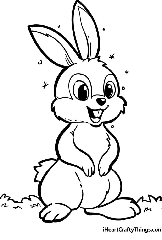 Baby Bunny Sweet Coloring Page